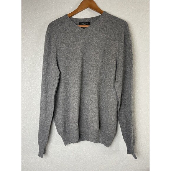 Ethan Pierce 100% 2-Ply Cashmere Dark Gray Sweater Mens XL - Picture 2 of 6